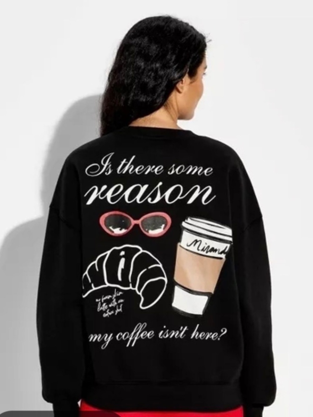 The Devil Wears Prada Graphic Crewneck Sweatshirt Mirandas coffee cup Size S NWT